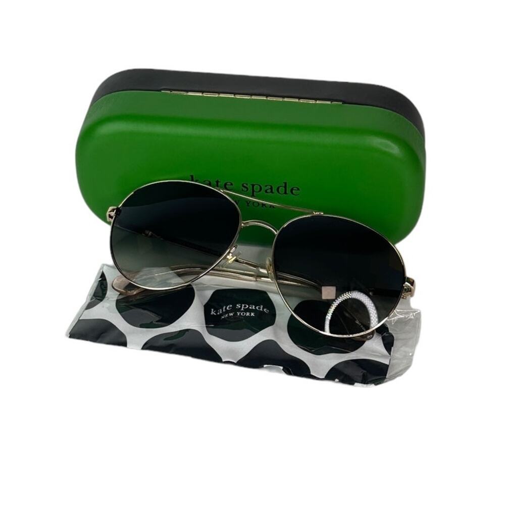 Kate Spade joshelle 60mm aviator sunglasses (Gold/ Nude/ Green)